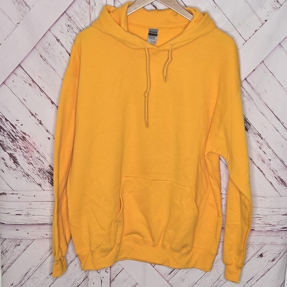 Gildan Golden Yellow Pullover Hooded Sweatshirt - Picture 1 of 4